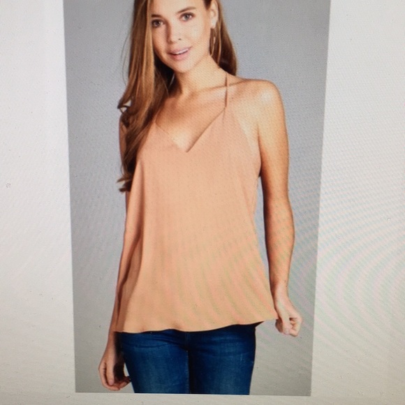 Tan Apricot T Strap Tank Top - Picture 2 of 8